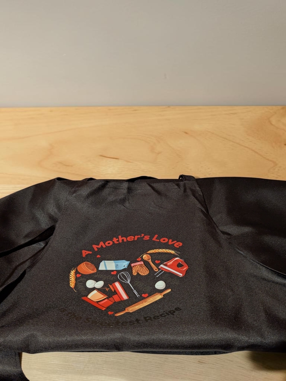 A Mother's Love Black Baking Apron
